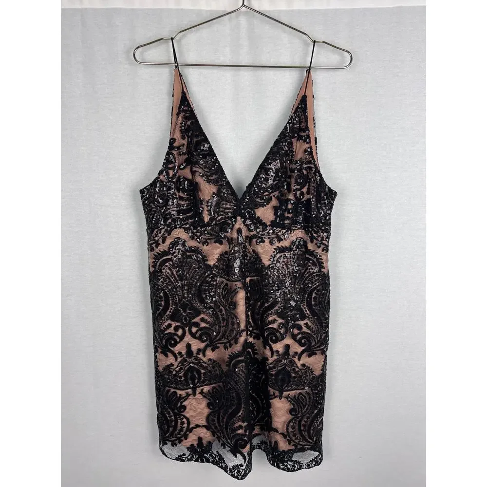 Free People Dress Night Shimmer Mini Black Sequin Going Out Party Hoco Occasion